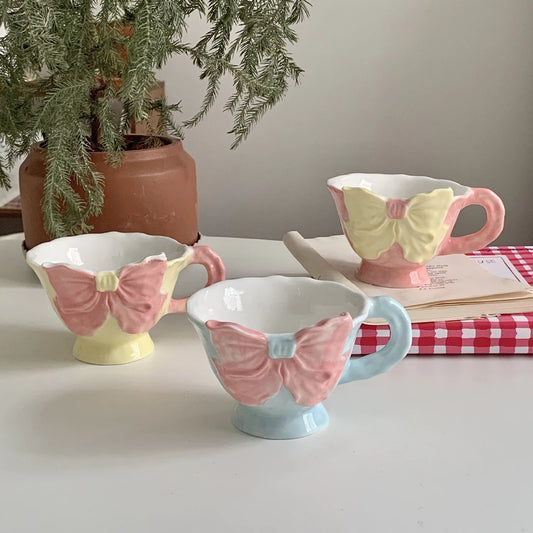 Cute Ribbon Design Teacup Mug